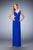 La Femme - 21889 Elegant V-neck Sheath Dress In Blue