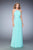 La Femme - 22107 Halter Shirred A-Line Gown in Light Mint