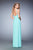La Femme - 22107 Halter Shirred A-Line Gown in Light Mint