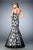 La Femme - 22487 Strapless Net Embellished Evening Gown in Black and White