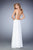 La Femme - 22504 Gilded Sweetheart A-line Dress in White and Gold