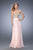 La Femme - 22674 Gilded Straight Chiffon A-line Dress in Blush
