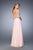 La Femme - 22674 Gilded Straight Chiffon A-line Dress in Blush