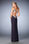 La Femme - 22828 Sleeveless Embroidered Cutout Jersey Gown In Black