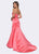 Ashley Lauren - 1104 Chiffon Rosette Detailed Evening Dress in Pink