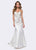 Ashley Lauren - 1104 Chiffon Rosette Detailed Evening Dress in White