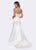 Ashley Lauren - 1104 Chiffon Rosette Detailed Evening Dress in White