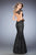 La Femme - 22323 Black Lace Illusion Mermaid Dress in Black and Pink