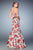 La Femme - 22348 Strapless Dot and Floral Evening Gown in Multi-Color