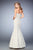 La Femme - 22390 Strapless Sequined Lace Trumpet  Gown in White and Neutral