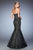 La Femme - 22488 Shimmering Strapless Net Mermaid Gown in Black