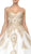Dancing Queen - 1105 Strapless Sweetheart Gilt Appliqued Prom Ball Gown In White
