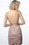 Jovani - 1106 Embellished Low V-Neck Cocktail Dress In Pink and Gold
