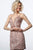 Jovani - 1106 Embellished Low V-Neck Cocktail Dress In Pink and Gold