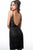 Jovani - 1106 Embellished Low V-Neck Cocktail Dress In Black