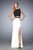 Gigi - 22578 Two-Piece Bateau Lace Jersey Gown  In White and Black