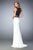 Gigi - 22578 Two-Piece Bateau Lace Jersey Gown  In White and Black