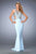 Gigi - 22642 Embellished Illusion Jewel Sheath Dress In Teal