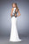 La Femme - Embroidered Bateau Sheath Dress 22654 In White