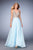 Gigi - 22897 Embellished V-beck A-line Dress In Blue