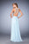 Gigi - 22897 Embellished V-beck A-line Dress In Blue