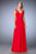 Gigi - 22583 Jeweled Crepe Chiffon Gown In Red