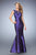 Gigi - 22723 Cap Sleeve Glossy Embellished Evening Gown In Majestic Purple