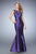 Gigi - 22723 Cap Sleeve Glossy Embellished Evening Gown In Majestic Purple