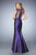 Gigi - 22723 Cap Sleeve Glossy Embellished Evening Gown In Majestic Purple