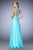 Gigi - 22885 Jeweled Scroll Motif Gown In Blue