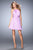 La Femme - 21885 Ornate Ruched Halter Dress in Ice Purple