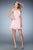 La Femme - 21885 Ornate Ruched Halter Dress in Cotton Candy Pink