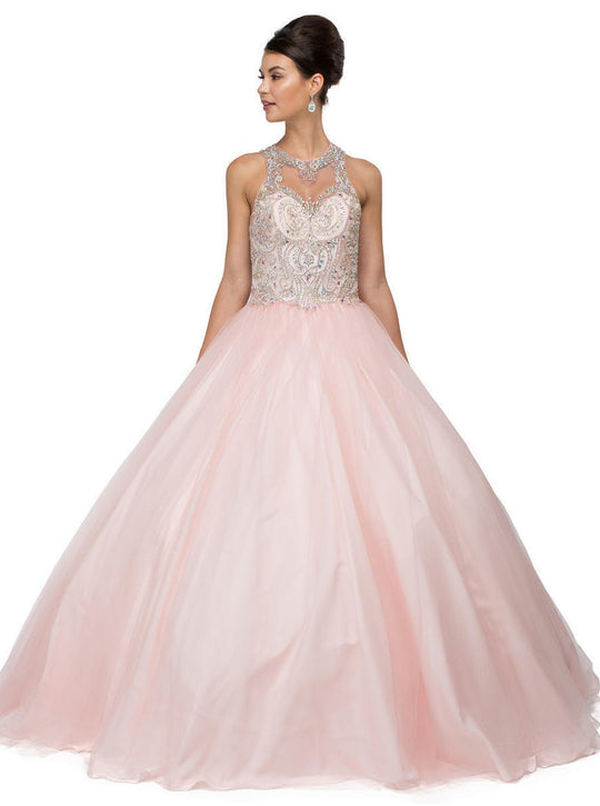 Dancing Queen - 1106 Sleeveless Beaded Quinceanera Gown