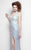 Primavera Couture - 1107 Sequined Deep V-neck Sheath Dress in White and Multi-Color