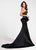 Ashley Lauren - 1109 Strapless Beaded Bridal Trumpet Dress in Black