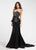 Ashley Lauren - 1109 Strapless Beaded Bridal Trumpet Dress in Black