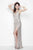 Primavera Couture - 1109 Sequined Halter Strap Sheath Dress in Neutral