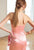 Terani Couture - 11109C Straight Across Neck Sheath Dress in Pink