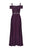 Emma Street - 1111199 Off Shoulder Embellished Lace and Chiffon Dress in Purple