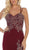 May Queen - MQ1633 Gilded Filigree High Slit Long Gown In Red