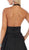 May Queen - MQ1631 Cross Halter A-line Dress With Train In Black