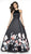 Blush by Alexia Designs - 11136Z Floral Print Mikado Ballgown In Black