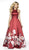 Blush by Alexia Designs - 11136Z Floral Print Mikado Ballgown In Red