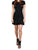 Donna Mizani - Cap Sleeve Ruffled Mini in Merlot in Black