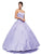 Floral Embroidered Sweetheart A-Line Long Gown in Purple