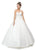 Floral Embroidered Sweetheart A-Line Long Gown in White
