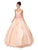 Floral Embroidered Sweetheart A-Line Long Gown in Orange