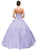 Floral Embroidered Sweetheart A-Line Long Gown in Purple