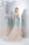 Colors Dress - 1343-1 Rich Lace Illusion Evening Gown In Blue