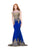 Colors Dress - 1362 Gilt Beaded Lace Illusion Gown In Blue and Gold